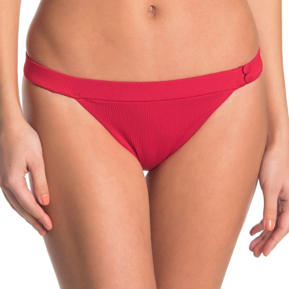 Red Carter Textured Bikini Bottoms Small NEW!
